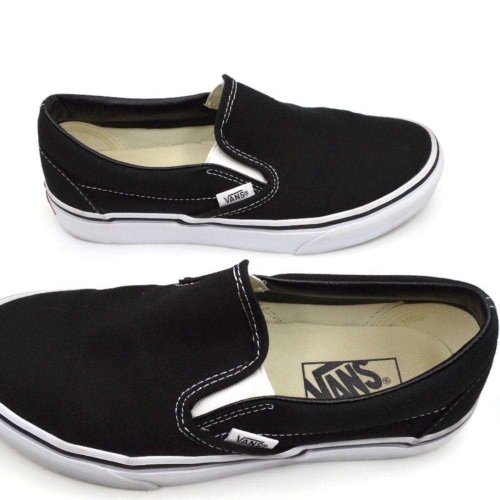 Vans Classic Black Slip-On Easy On Shoes Original Icon Woman Size 7 Men 5.5
